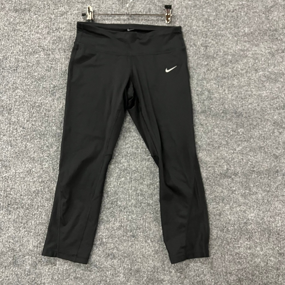Nike Leggings Womens Size S Black Dri-Fit Cropped Athletic Running Mesh Training